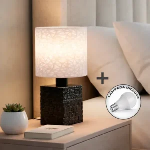 Abajur Luminária Criativa De Mesa Quarto Moderno Com Lâmpada Estrutura Preto Marca Marx Greg 3D