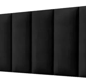 Cabeceira Cama Casal Classica Kit 7 Peças 20x45 Cm Suede Cor Preto