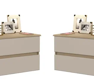 Kit Mesa De Cabeceira Mudo Toquio Suspensa 2 Gavetas